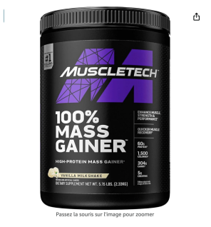 100% Mass Gainer, Vanilla Milkshake - 2330g5