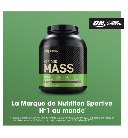 Optimum Nutrition Serious Mass Poudre de Protéine, Saveur Chocolat, 2.73 kg