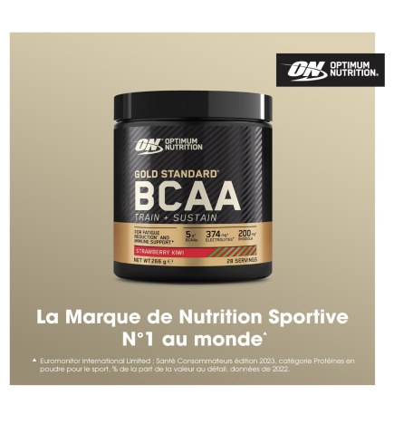 Optimum Nutrition Gold Standard BCAA, saveur fraise & kiwi, 266 g