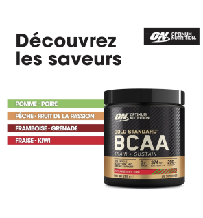 Optimum Nutrition Gold Standard BCAA, saveur fraise & kiwi, 266 g