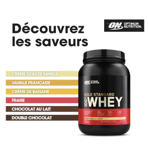 Optimum Nutrition Gold Standard 100% Whey, Vanille Française, 900 g