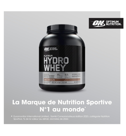 Optimum Nutrition Platinum Hydro Whey, goût Chocolat au lait, 1,6 kg