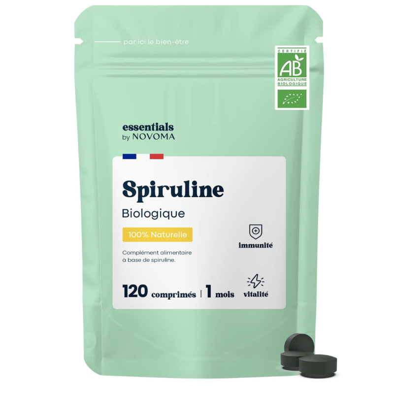 Spiruline Bio 500 mg, by Novoma