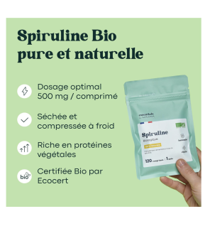 Spiruline Bio 500 mg, by Novoma