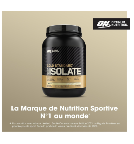 Optimum Nutrition ON Gold Standard 100% Isolate Pure Whey Protéine, 930g