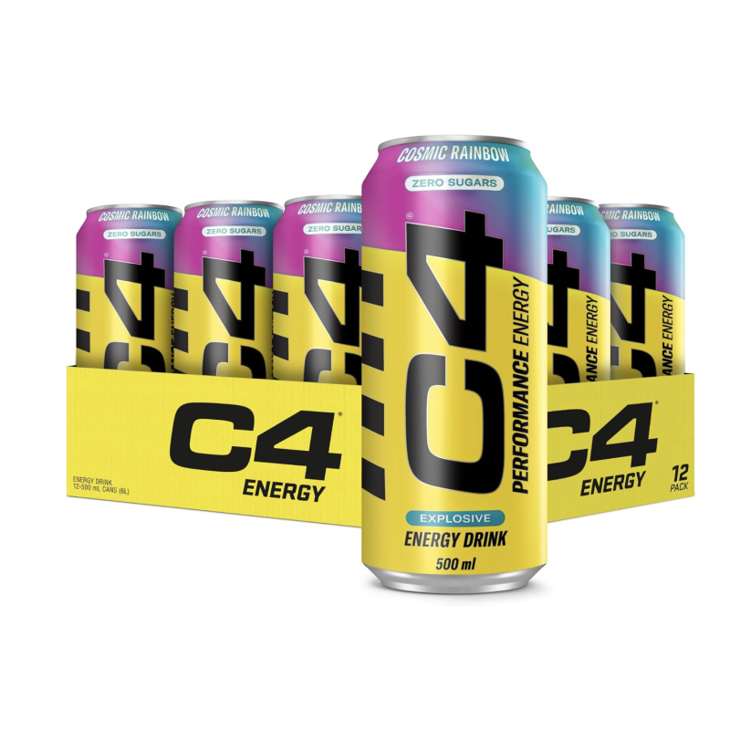 Cellucor C4 Performance Energy Carbonated 500ml x 12 Cosmic Rainbow Multi-ling