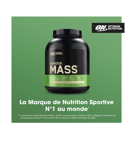 Optimum Nutrition Serious Mass Poudre de Protéine, Saveur vanille 2,73kg